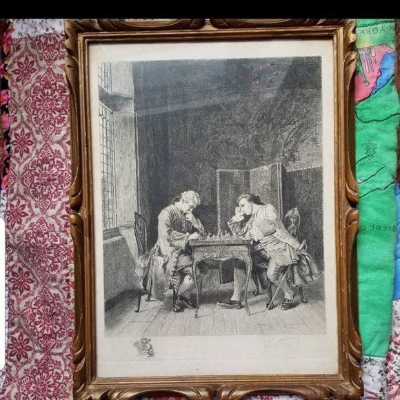 1915 SIGNED Luke Taylor Needs glass repair Realism Art Paris - Picture 14 of 16